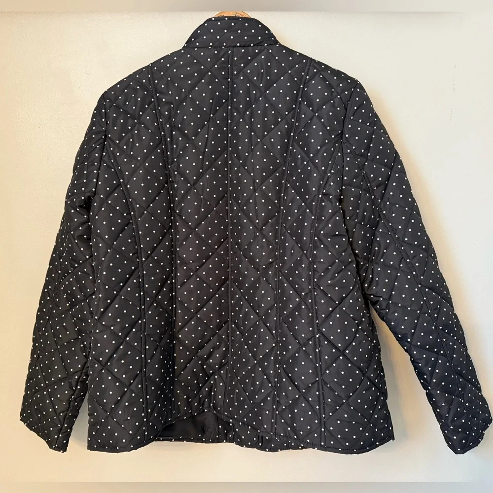 🌺 Chico’s Black Polka Dot Quilted Women's Jacket US 12-14 🌺